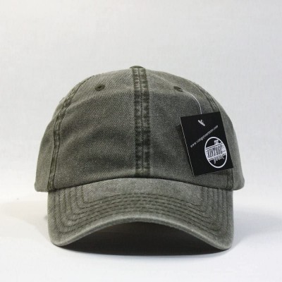 Baseball Caps Vintage Year Plain Washed Cotton Adjustable 6 Panel Dad Hat Baseball Cap - Dark Olive Green - CE12NYOJGO8 $10.94