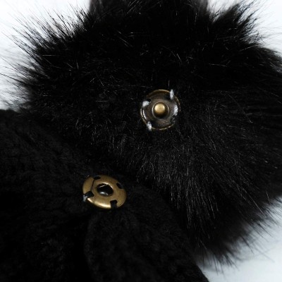 Skullies & Beanies Classic Cable Knit Beanie Detachable - Pom Pom - Black Confetti - CI18Y2AQNY5 $10.70