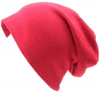 Skullies & Beanies Women Men Beanies Hat Cotton Stretch Slouchy Beanie Chemo Hat Hip-hop Skull Cap - Red - CK18A8009E2 $7.86