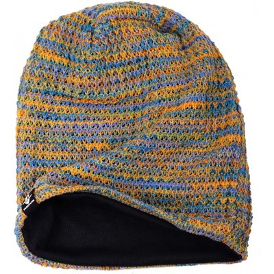Skullies & Beanies Women's Slouchy Beanie Knit Beret Skull Cap Baggy Winter Summer Hat B08w - Blue/Yellow/Purple - CR18UATR4Y...