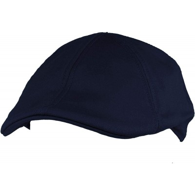 Newsboy Caps Men's 100% Cotton Duck Bill Flat Golf Ivy Driver Visor Sun Cap Hat - Navy - CW18Q8XW4ER $14.68