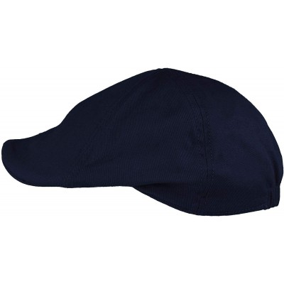 Newsboy Caps Men's 100% Cotton Duck Bill Flat Golf Ivy Driver Visor Sun Cap Hat - Navy - CW18Q8XW4ER $14.68