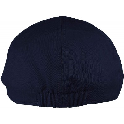 Newsboy Caps Men's 100% Cotton Duck Bill Flat Golf Ivy Driver Visor Sun Cap Hat - Navy - CW18Q8XW4ER $14.68