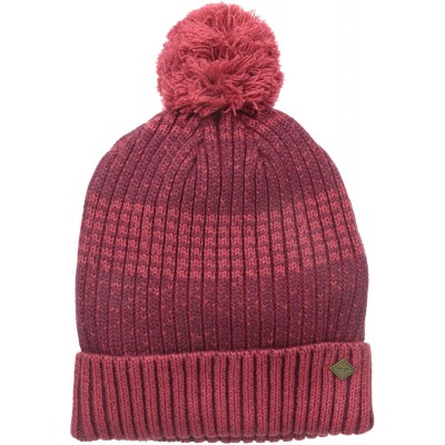 Skullies & Beanies Men's Marled Yarn Beanie Hat with Cuff and Pom Pom - Red - CW11YYVTJPP $24.05