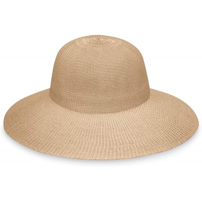 Sun Hats Women's Victoria Diva Sun Hat- Packable Straw Hat - Tan - CV12NA5DP1J $34.01