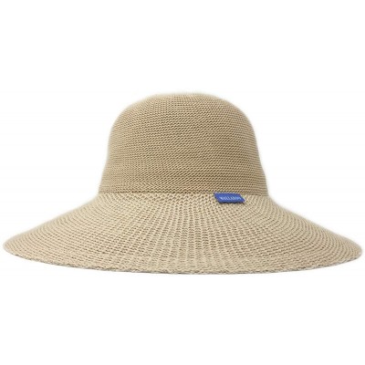 Sun Hats Women's Victoria Diva Sun Hat- Packable Straw Hat - Tan - CV12NA5DP1J $34.01