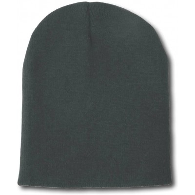 Skullies & Beanies Blank Short Beanie Cap - Heather Charcoal - CT112I1LOOR $10.88