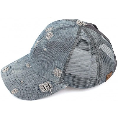 Baseball Caps Exclusives Hatsandscarf Distressed Adjustable - Denim Blue - C518ORYXMA5 $16.30