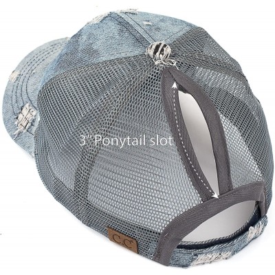 Baseball Caps Exclusives Hatsandscarf Distressed Adjustable - Denim Blue - C518ORYXMA5 $16.30