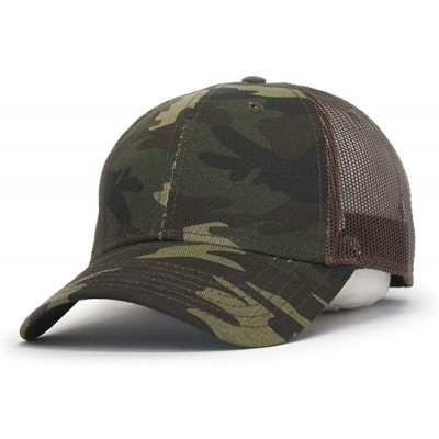 Baseball Caps Plain Two Tone Cotton Twill Mesh Adjustable Trucker Baseball Cap - Camo/Brown Mesh - C318C9GZNLM $14.97