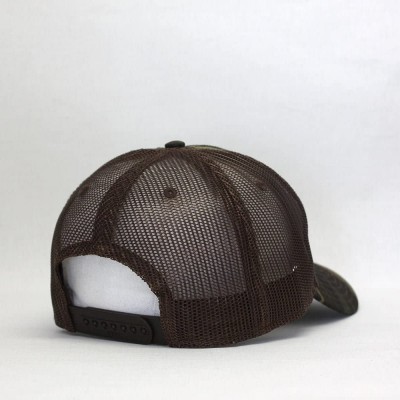 Baseball Caps Plain Two Tone Cotton Twill Mesh Adjustable Trucker Baseball Cap - Camo/Brown Mesh - C318C9GZNLM $14.97