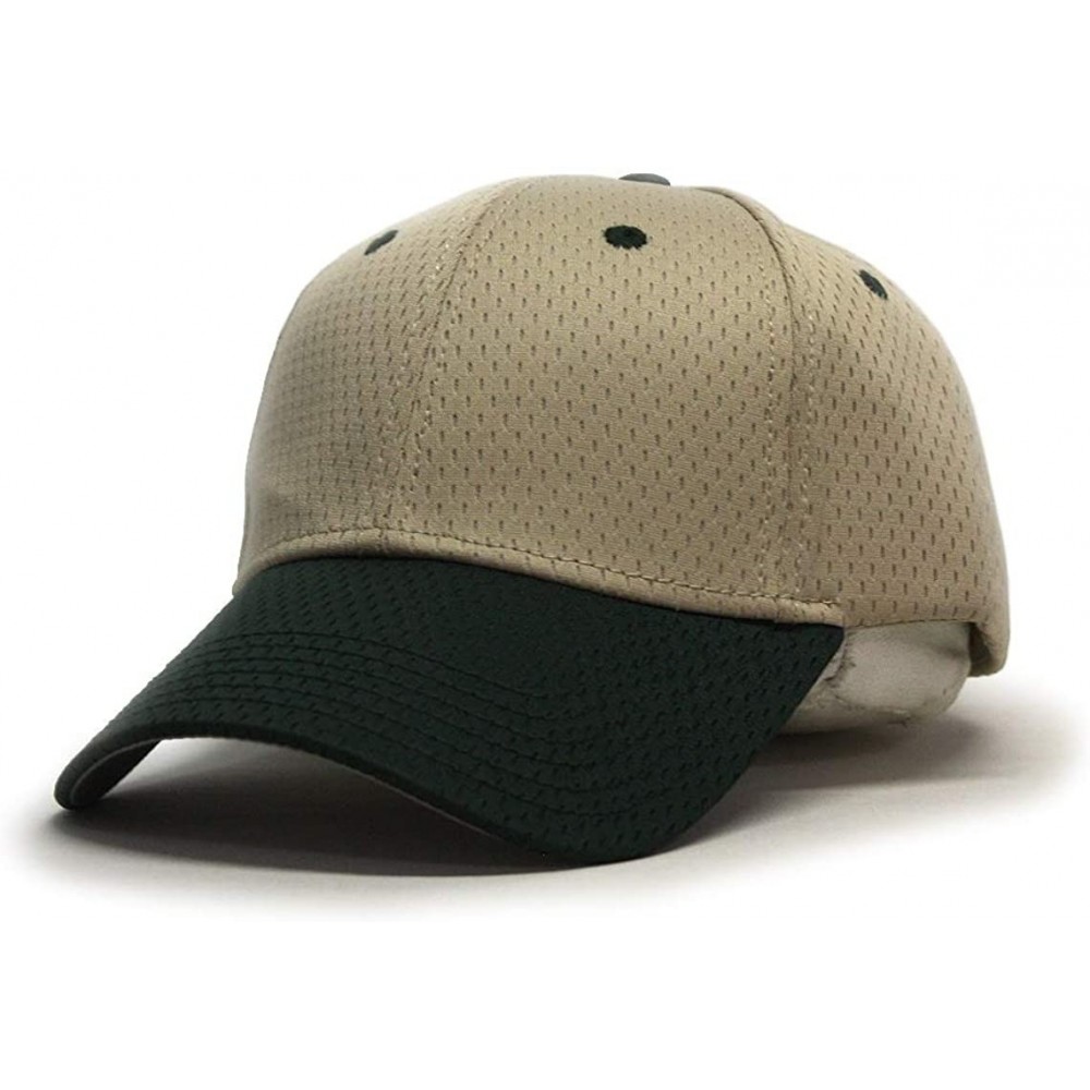 Baseball Caps Plain Pro Cool Mesh Low Profile Adjustable Baseball Cap - Dark Green/Khaki - CE1802DTWM2 $13.10