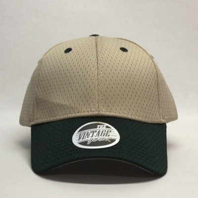 Baseball Caps Plain Pro Cool Mesh Low Profile Adjustable Baseball Cap - Dark Green/Khaki - CE1802DTWM2 $13.10