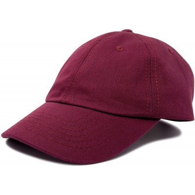 Baseball Caps Youth Childrens Cotton Cap Plain Hat Black Khaki Navy Pink Red White - Maroon - CZ12NH5RM5L $10.13