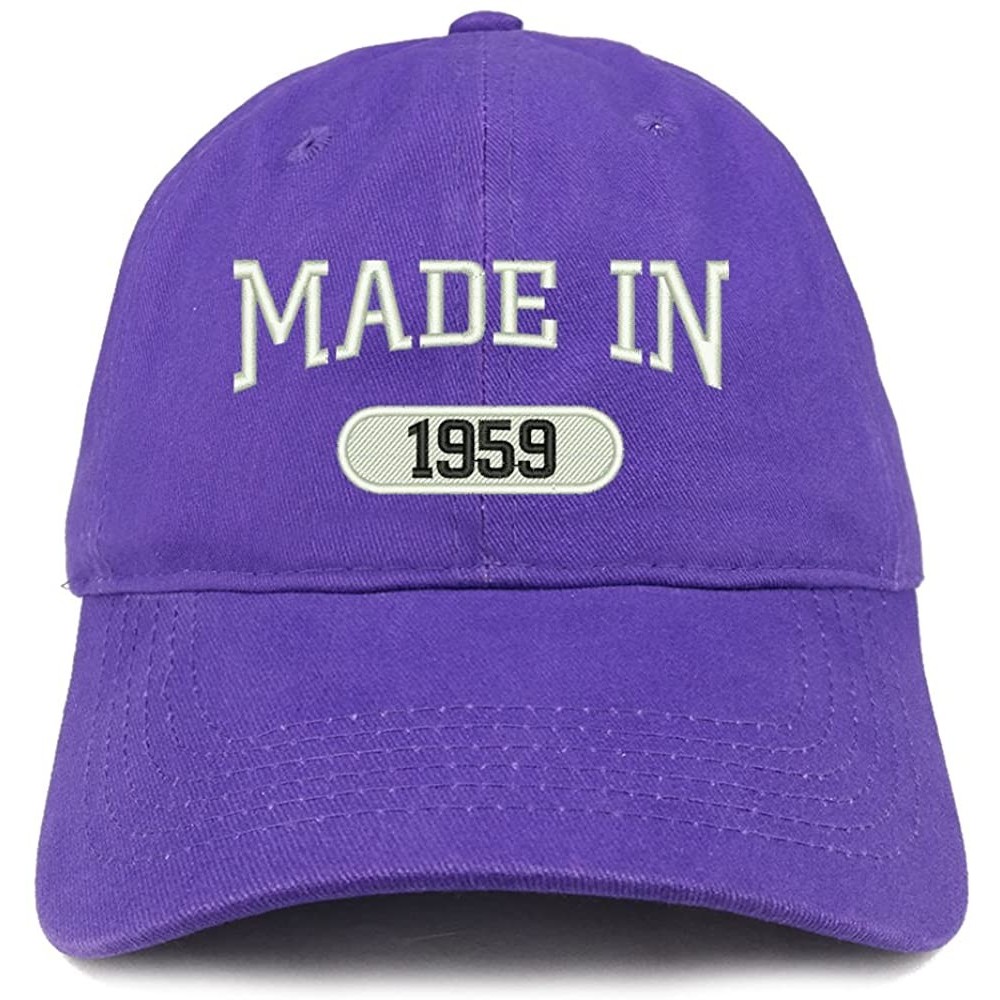 Baseball Caps Made in 1959 Embroidered 61st Birthday Brushed Cotton Cap - Purple - CI18C9E564E $16.97