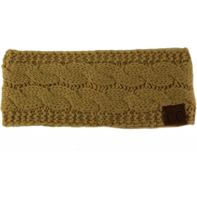 Cold Weather Headbands Winter Fuzzy Fleece Lined Thick Knitted Headband Headwrap Earwarmer - Solid Camel - CO18I40GWZ0 $10.81