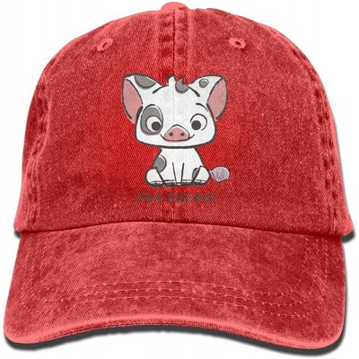 Baseball Caps Pua The Pig Adult Neutral Baseball Caps Fashion Custom Hip-Hop Hats Cowboy Hat - Red - CV18DYS6HQQ $15.93