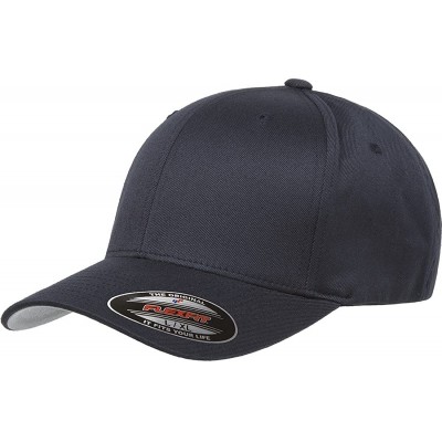 Baseball Caps Original Flexfit Wooly Cotton Twill Cap 6277- Stretch Fit Baseball Cap w/Hat Liner - Dark Navy - CK1803NKYCZ $1...