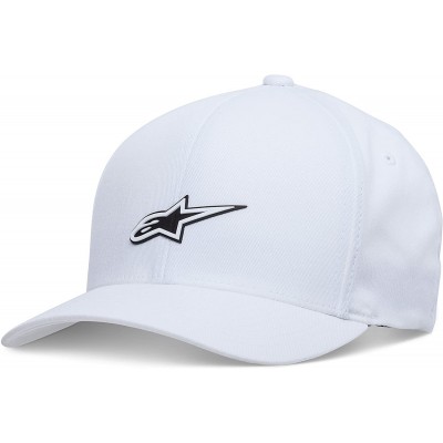Baseball Caps Men's Curved Bill Structured Crown Flex Back Layered Sonic Weld Logo Flexfit Hat - Form White - CO186H4ND3U $27.27