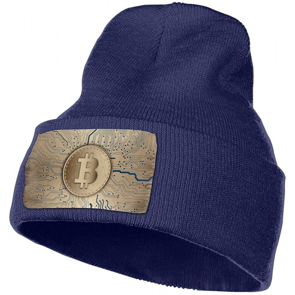 Skullies & Beanies Bitcoin Currency Technology Cryptocurrency - Navy - CH18MGC9Q7M $16.21