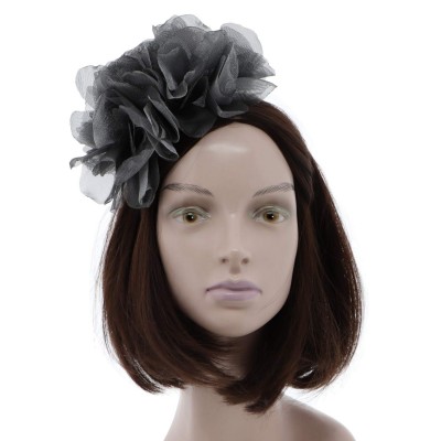 Headbands Large Flower Fascinator Holiday Headband - Grey - Grey - CO18OOYWANY $16.42
