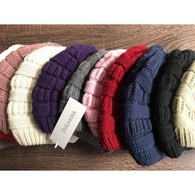 Skullies & Beanies Knit Hat for Womens Girls Fleece Winter Slouchy Beanie Hat with Real Raccon Fox Fur Pom Pom - Slouch Black...