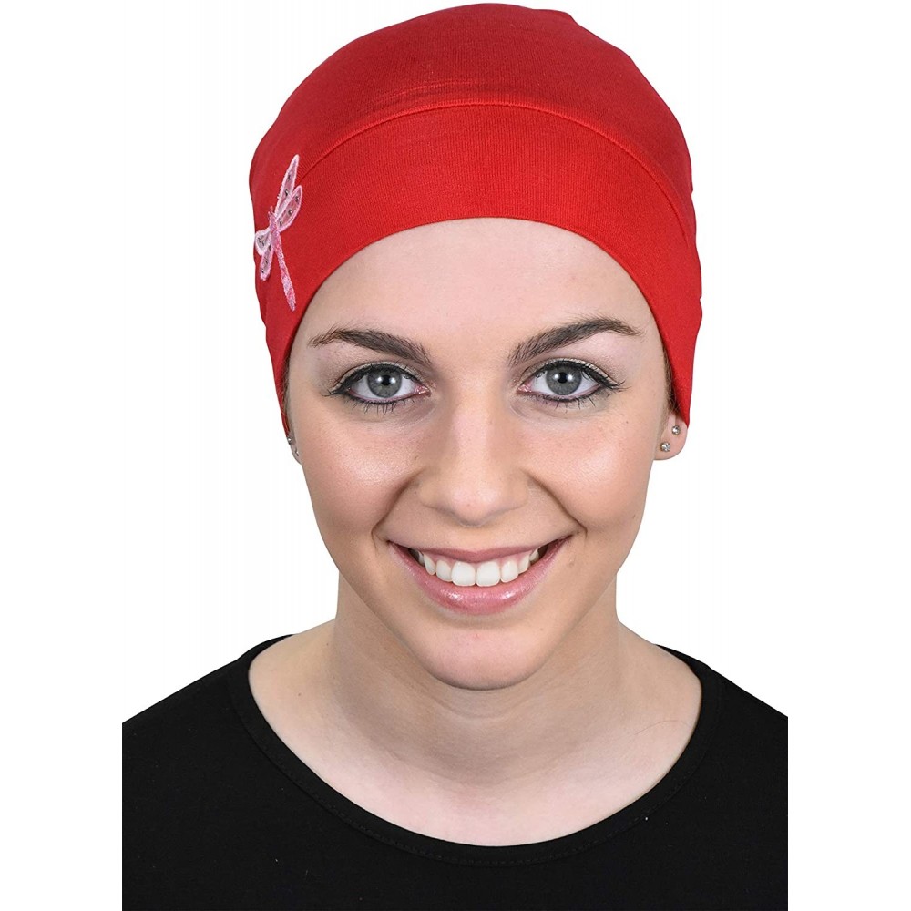 Skullies & Beanies Chemo Beanie Sleep Cap Pink Dragonfly - Red - C318E0UHWKU $13.54