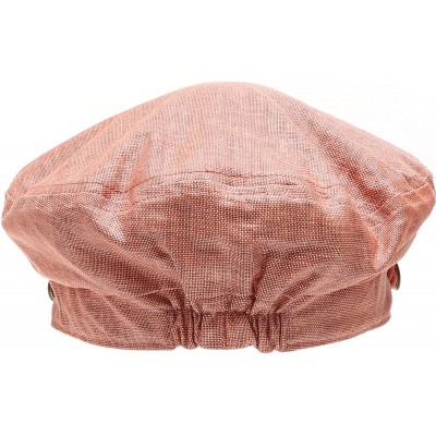 Newsboy Caps Women's Summer Linen Greek Fisherman's Sailor Newsboy Hats with Comfort Elastic Back - Rust - C818OXXQGDN $13.03