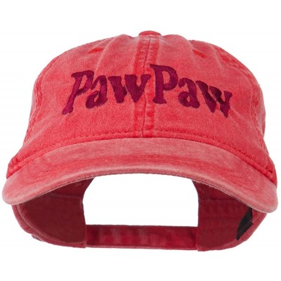 Baseball Caps Wording of Pawpaw Embroidered Washed Cap - Red - CO11KNJDSBD $48.81