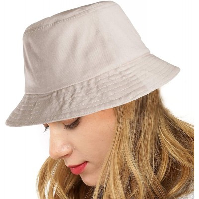 Bucket Hats Womens Bucket Hat Fishing Hat - Black Cotton Bucket Hats for Women Sun Hat Cap - Beige - CI18NCY9KS5 $11.05
