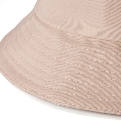 Bucket Hats Womens Bucket Hat Fishing Hat - Black Cotton Bucket Hats for Women Sun Hat Cap - Beige - CI18NCY9KS5 $11.05
