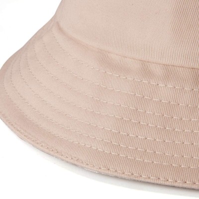 Bucket Hats Womens Bucket Hat Fishing Hat - Black Cotton Bucket Hats for Women Sun Hat Cap - Beige - CI18NCY9KS5 $11.05