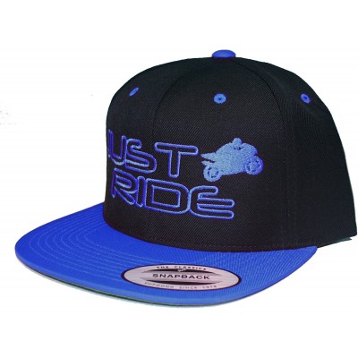 Baseball Caps Street Bike Hat Flat Bill Snapback - Royal Blue - CN18EUY7T3Y $24.23