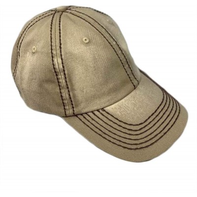 Baseball Caps Fashionable Washed Cotton Plain Printed Baseball Cap for Unisex Women Men Adjustable Dad Hat - Tan - CL18RUG34O...