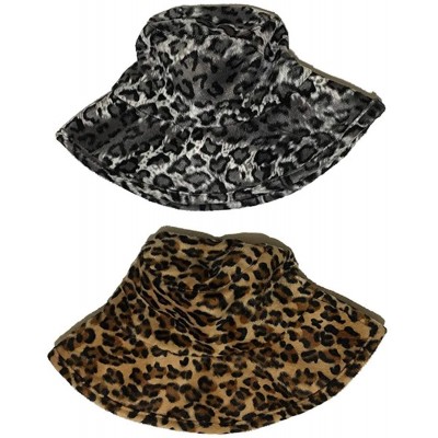 Bucket Hats 2019 Summer Leopard Animal Printed Bucket Hats Fishing Cap Women Men - Brown - CC18UWZCT5Q $20.68