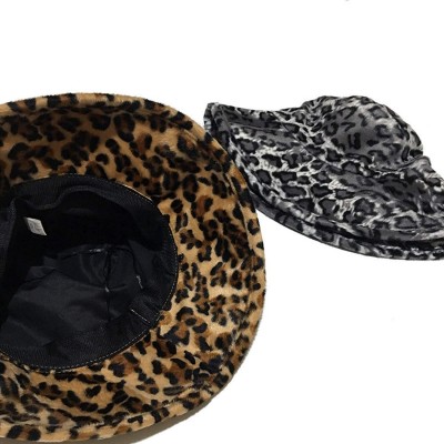 Bucket Hats 2019 Summer Leopard Animal Printed Bucket Hats Fishing Cap Women Men - Brown - CC18UWZCT5Q $20.68