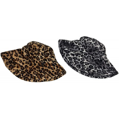 Bucket Hats 2019 Summer Leopard Animal Printed Bucket Hats Fishing Cap Women Men - Brown - CC18UWZCT5Q $20.68