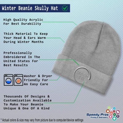 Skullies & Beanies Custom Beanie for Men & Women Poodle Black Embroidery Acrylic Skull Cap Hat - Light Grey - CK18ZS2T0GE $16.65