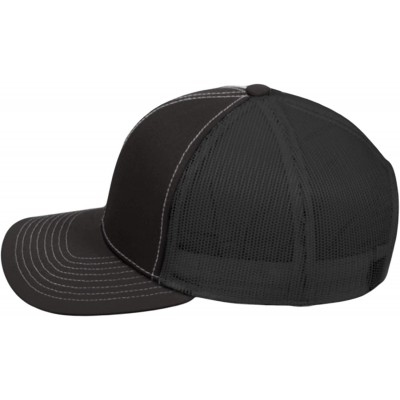 Baseball Caps Custom Trucker Mesh Back Hat Embroidered Your Own Text Curved Bill Outdoorcap - Black - CF18K5SRAOD $28.29