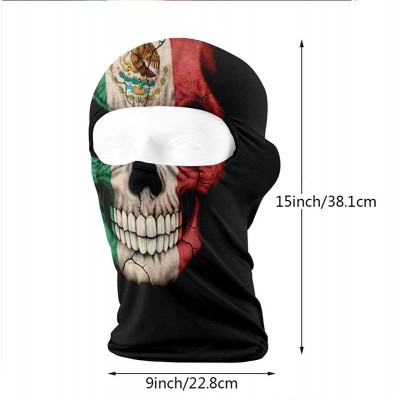 Balaclavas Mexican Flag Skull Full Face Mask Hood-Outdoor Cycling Ski Motorcycle Balaclava Mask - White - CH18LQ6ARA4 $14.58