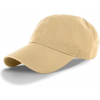 Baseball Caps Plain 100% Cotton Adjustable Baseball Cap - Light Yellow - CR11SEDEEW7 $11.26