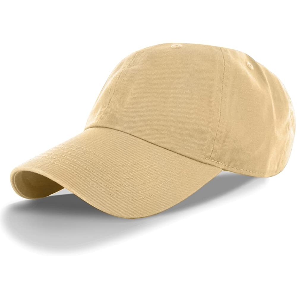 Baseball Caps Plain 100% Cotton Adjustable Baseball Cap - Light Yellow - CR11SEDEEW7 $11.26