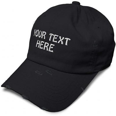 Baseball Caps Soft Baseball Cap Custom Personalized Text Cotton Dad Hats for Men & Women - Black Distressed - C9196G42S8Q $17.00