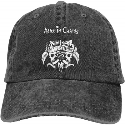 Baseball Caps Alice in Chains Unisex Denim Hat Can Adjust Denim Cap Baseball Cap Black - Black - C818ROGQGMQ $30.86