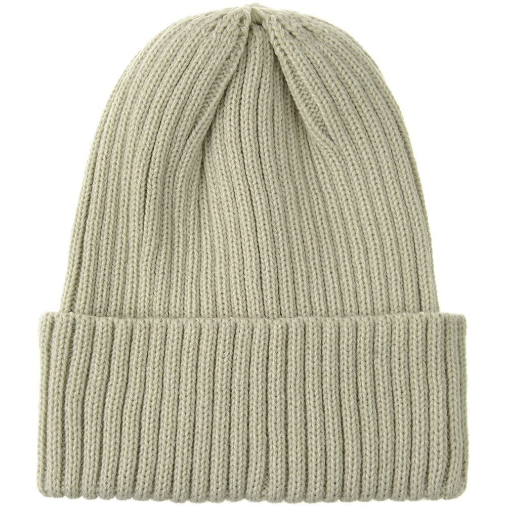 Skullies & Beanies Knitted Ribbed Beanie Hat Basic Plain Solid Watch Cap AC5846 - Beige - CK18KY8N4L9 $19.21