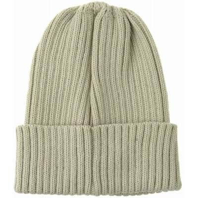 Skullies & Beanies Knitted Ribbed Beanie Hat Basic Plain Solid Watch Cap AC5846 - Beige - CK18KY8N4L9 $19.21