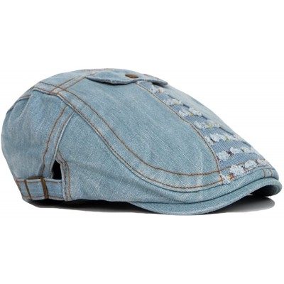 Newsboy Caps Unisex Denim Flat Ivy Gatsby Newsboy Hat Cap - H-light Blue - CP12LY0789H $7.99