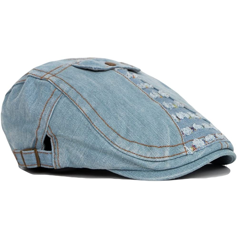 Newsboy Caps Unisex Denim Flat Ivy Gatsby Newsboy Hat Cap - H-light Blue - CP12LY0789H $7.99