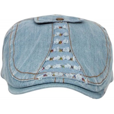 Newsboy Caps Unisex Denim Flat Ivy Gatsby Newsboy Hat Cap - H-light Blue - CP12LY0789H $7.99