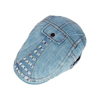 Newsboy Caps Unisex Denim Flat Ivy Gatsby Newsboy Hat Cap - H-light Blue - CP12LY0789H $7.99